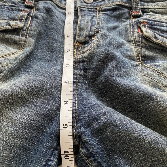 Paris blue woman dirty washed straight leg cropped Jean size 11 Junior - Picture 10 of 13